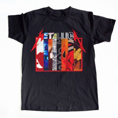 Metallica Collection Album Heavy Metal Band Black Unisex T-shirt Size S-5XL
