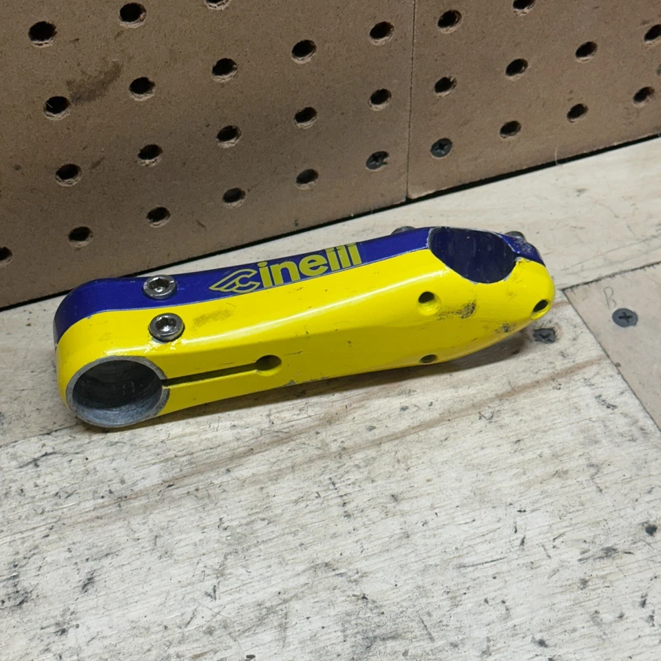 Vintage Cinelli Sesamo 1" Threadless Stem 110mm 26.0 Clamp Blue Yellow Mtb Track - Image 4 of 4