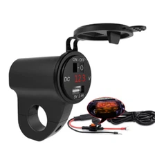 Motorcycle Aluminum Alloy Waterproof Digital Display Voltage Mobilephone Charger