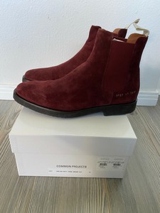 burgundy suede chelsea boots