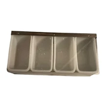 Stainless Food Service 4 Compartment Condiment Server W/ Swing Open/Close Lid
