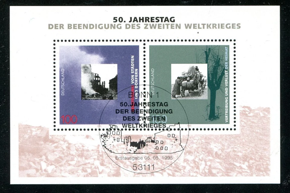 Bund  1794-95  Block 31 ESST BONN Beendigung 2. Weltkrieg 1995  - Bild 1 von 1