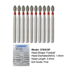 Multi-use Dental Diamond Burs FG Football Round End Taper Ball Cylinder Coarse