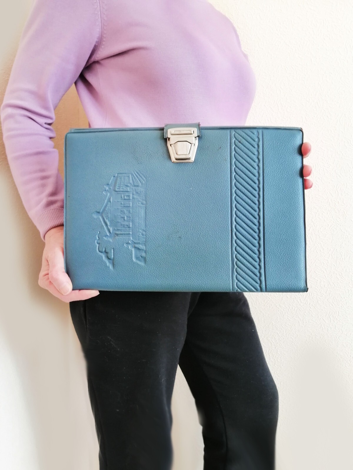 Vintage Portfolio Document Case Folder Flat Hand … - image 4