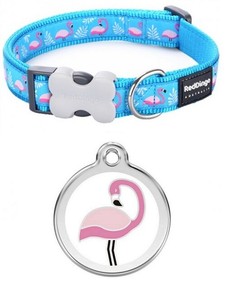 flamingo dog tag