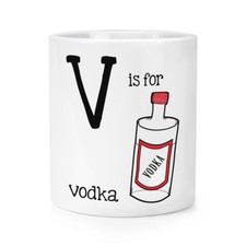 Letter V Is For Vodka Makeup Brush Pencil Pot - Funny Alphabet