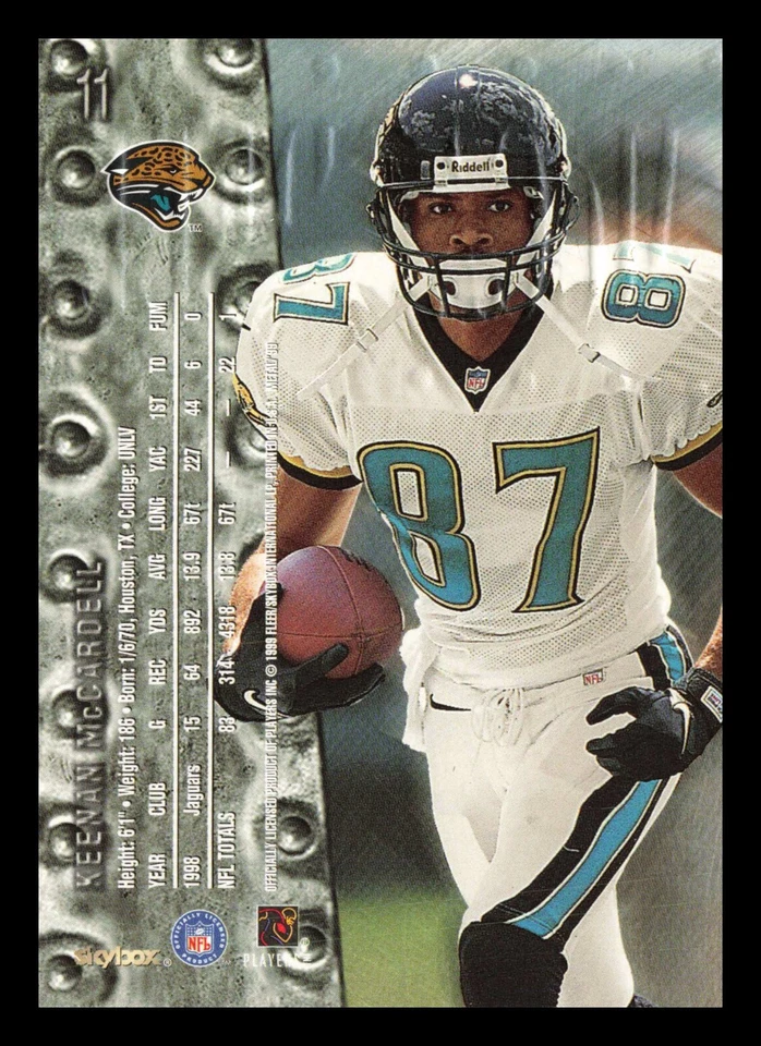 Keenan McCardell #11 1999 SkyBox Metal Universe Jacksonville Jaguars Football - Image 2 of 2