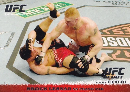 Brock Lesnar vs Frank Mir 2009 Topps UFC Round 1 Rookie Card #81 RC WWE Legend