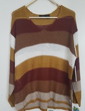 NWT Modern Design V Neck Stripped Sweater Plus Size 