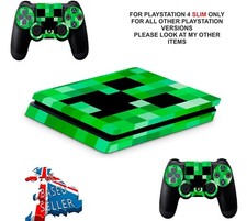 GREEN PIXELS PS4 SLIM Skin Decal Vinyl Console Wrap