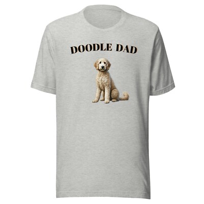 DOODLE DAD SHIRT - GOLDENDOODLE ADULT TEE - ALL SIZES - HEATHER GRAY