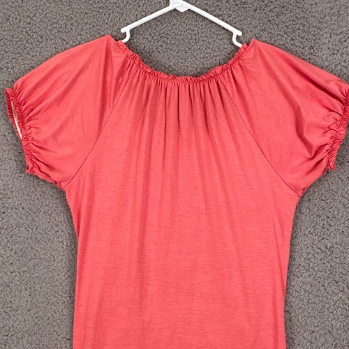 Buckle Day Trip Women's Floral Lace Stretch Top Shirt Small Ruching Short Sleeve - Picture 8 of 12