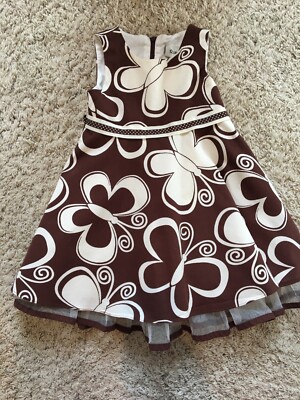 Rare, Too! Little Girls Brown Cream Butterfly Summer Party Dress Toddler Sz. 2T | eBay Rare, Too! Little Girls Brown Cream Butterfly Summer Party Dress Toddler Sz. 2T | eBay