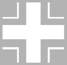 CROIX DE FER BLANCHE 12cm VW COMBI COX AUTOCOLLANT STICKER AUTO CA142