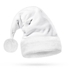 All White Velvet Santa Hat for Adults - Faux Fur Trim - Classy Christmas, Xmas
