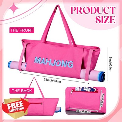 Abbylike 28x9 Inches Mahjong Bag for Rolled Mat Tiles Racks Pushers Accessori...