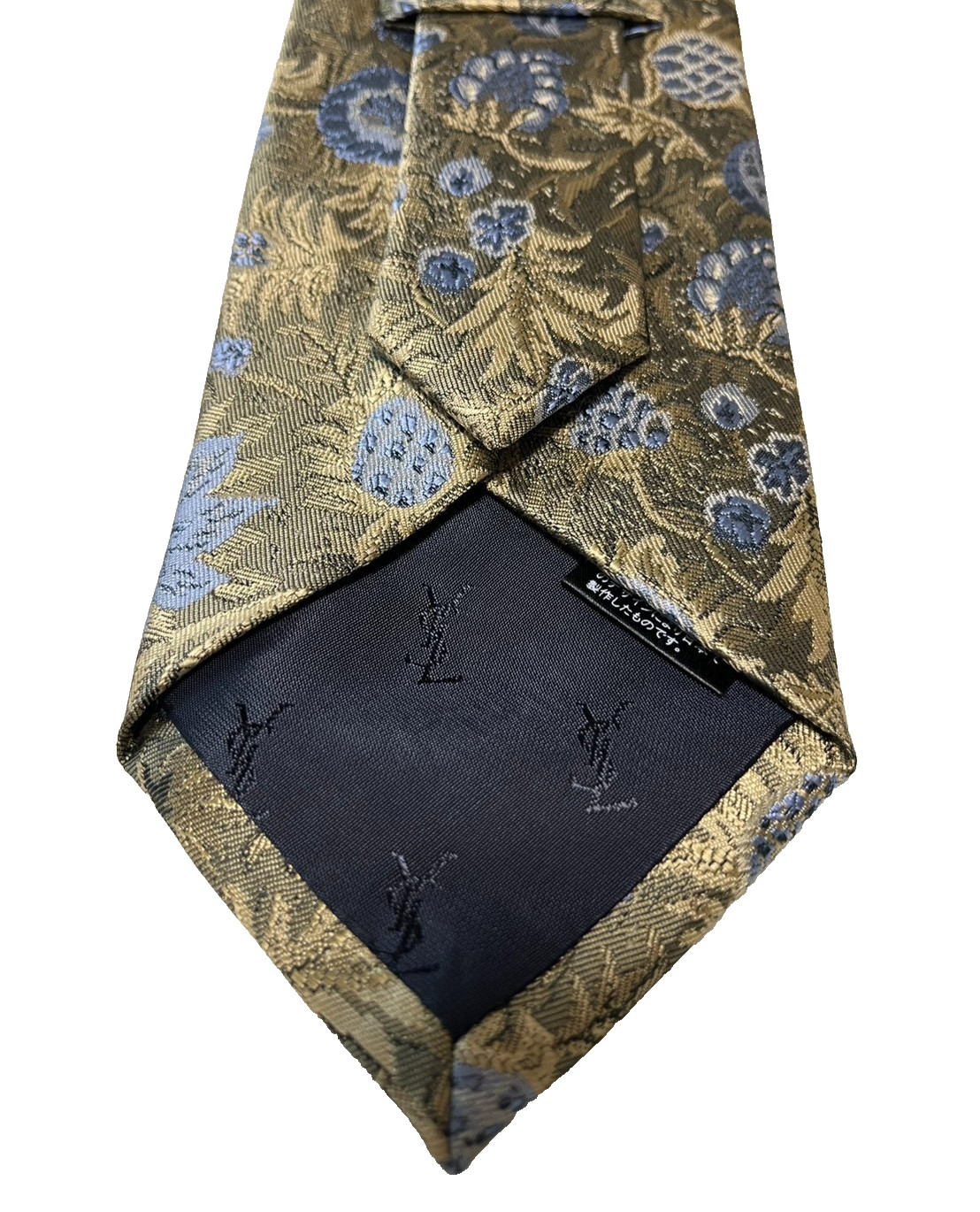 YSL Yves Saint Laurent Silk Tie Gold  Rare Vintage Made in Japan Used -Very Good image 3