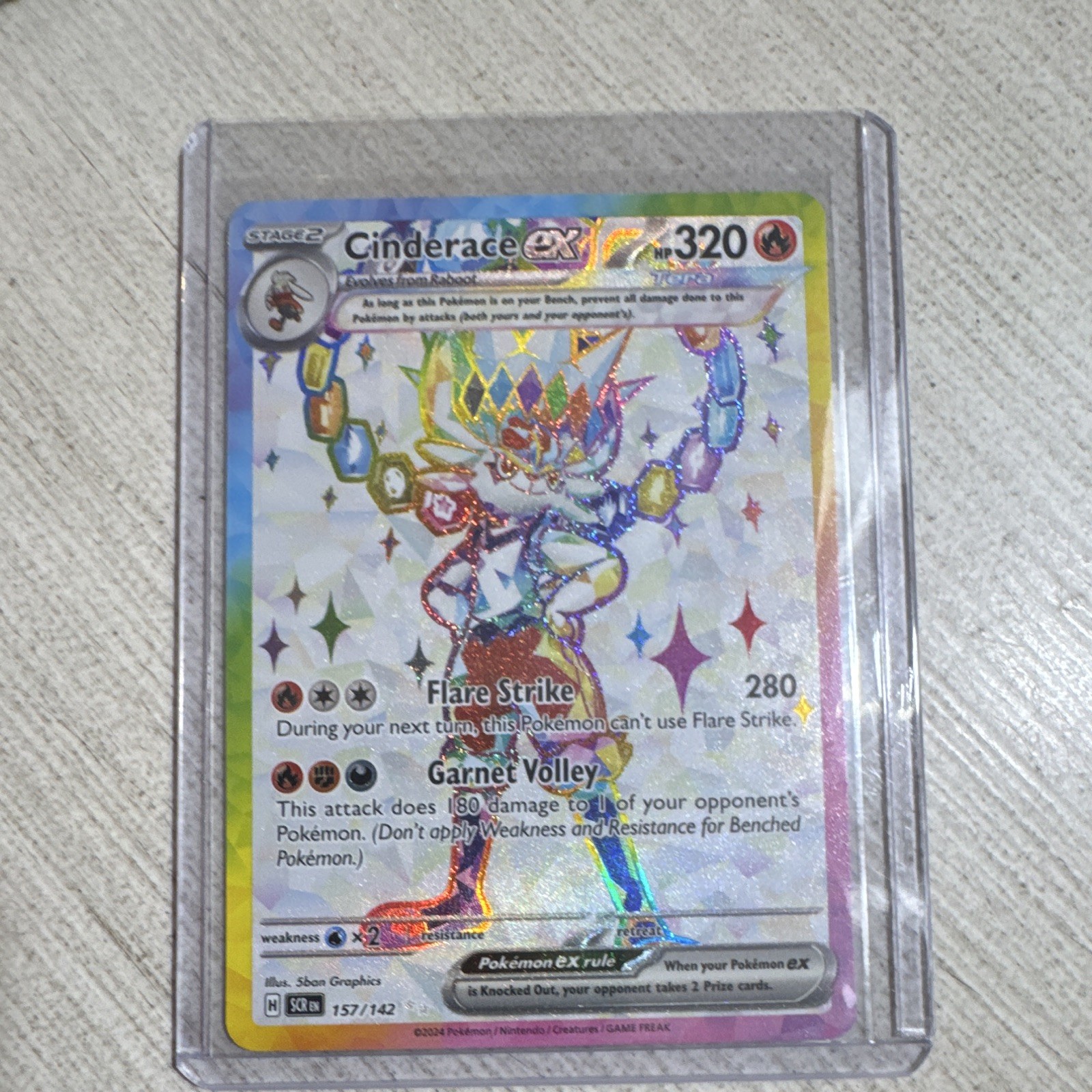 The Pokémon Company Cinderace ex 157/142 Sv07 Stellar Crown Holo UR Eng HP320