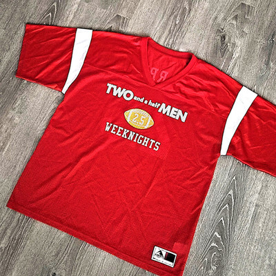 Vintage Two And A Half Men Football  Jersey Shirt Vtg Y2K Sheen TV Promo Mens XL