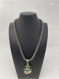 Silver Stamped/Unstamped Chain Pendant Weight 102g