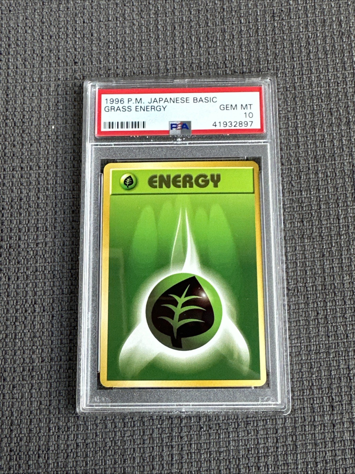 1996 POKEMON JAPANESE BASIC GRASS ENERGY PSA 10 GEM MINT BASE SET