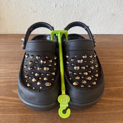 Crocs Bae Studded Platform Clogs Black Spikes Womens Size 7 Goth