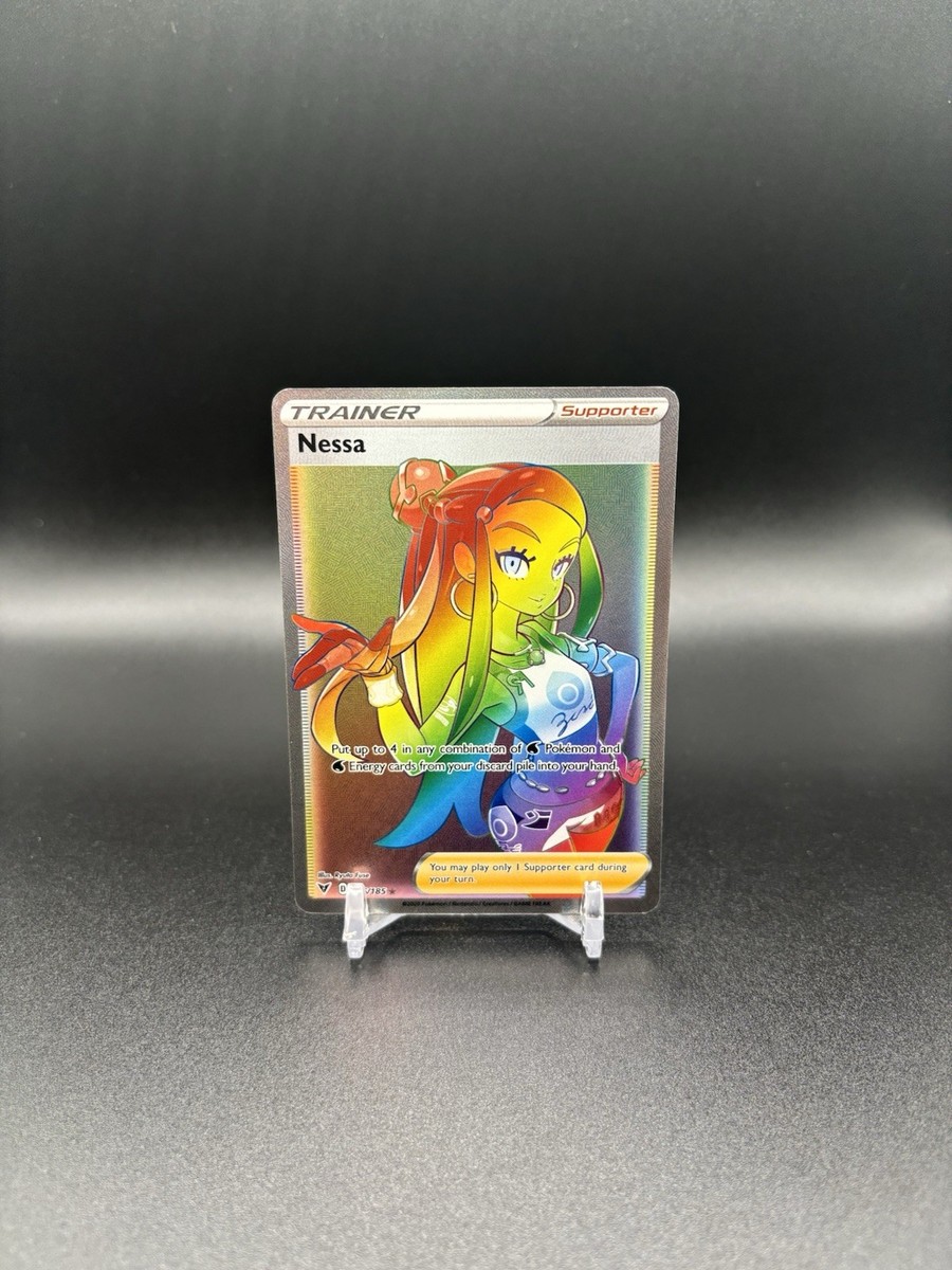 たけ✿ Pokémon TCG Nessa 196/185 Full Art Rainbow Rare Vivid Voltage | eBay