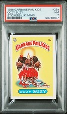 1986 GARBAGE PAIL KIDS STICKERS-U.K. MINIS #28A OOZY SUZY PSA 7