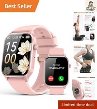 Waterproof Smart Watch for Men  Women - Bluetooth Fitness Tracker, 1.83", Pink