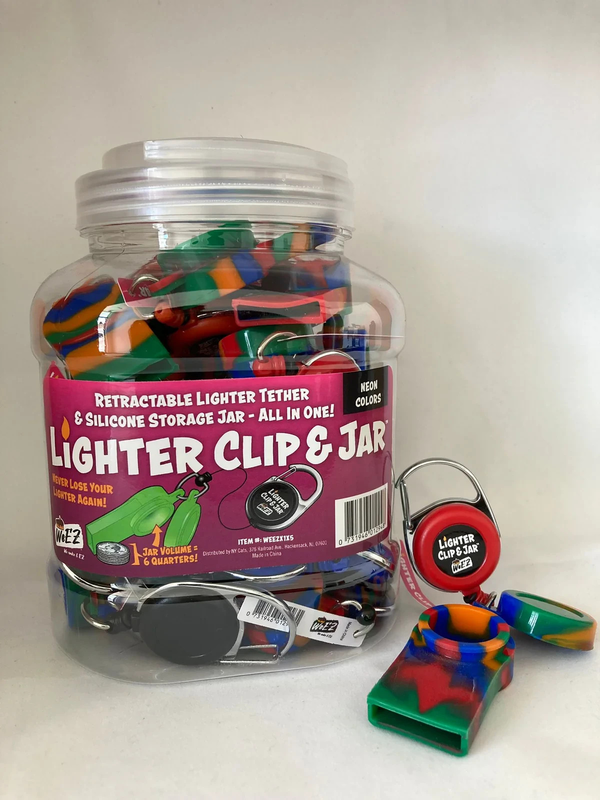 5-Pack Premium Lighter Leash Retractable Holder with Pocket &ndash; Assorted Designs