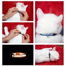 Reflective Breakaway Cat Collar with Bell Adjustable Safety Buckle Kitten Collar