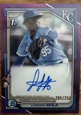 2024 Bowman Chrome Prospect Purple Refractor /250 Luinder Avila Auto 4k8
