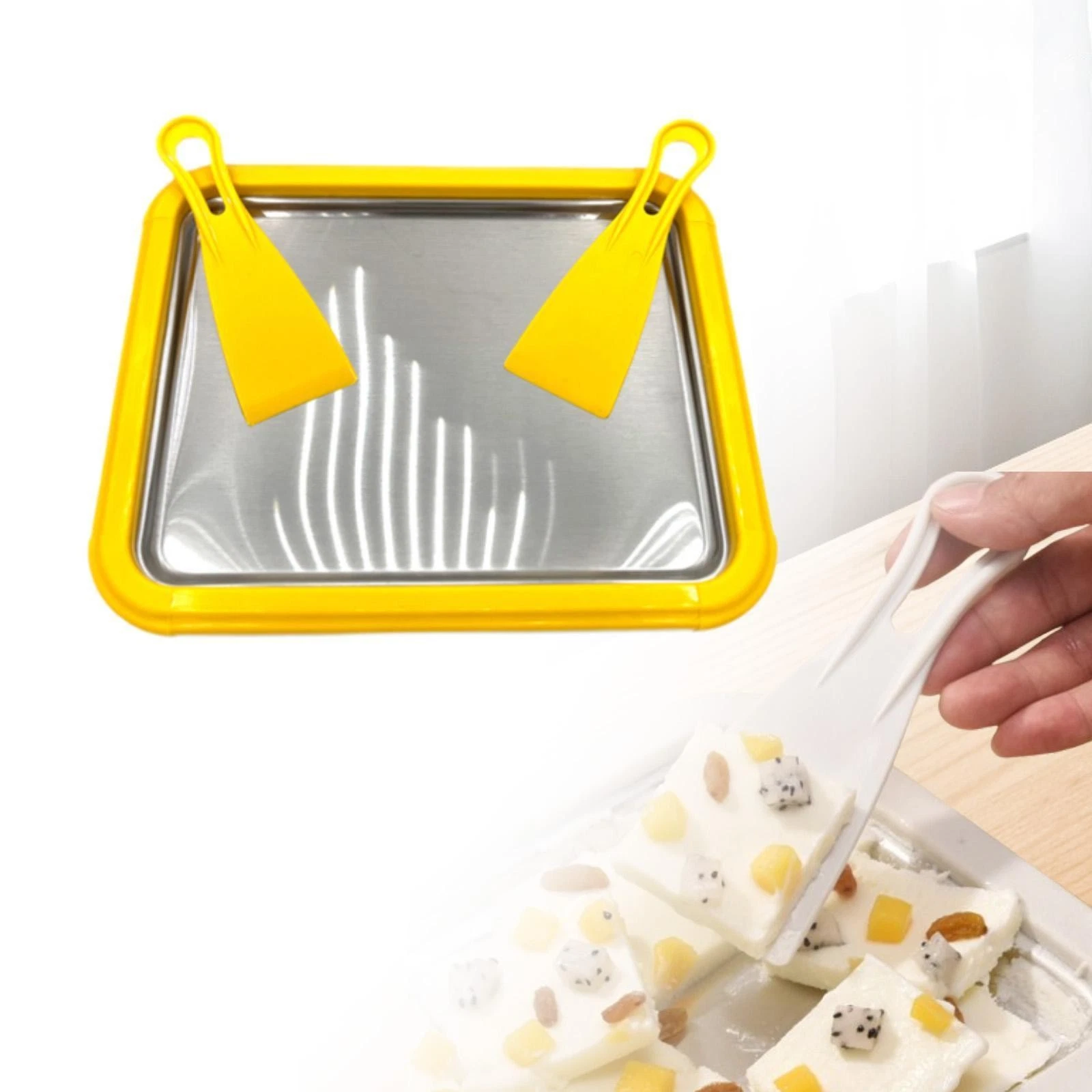 Ice Cream Pan Instant Cold Plate Homemade Yogurt Kitchenware Versatile DIY