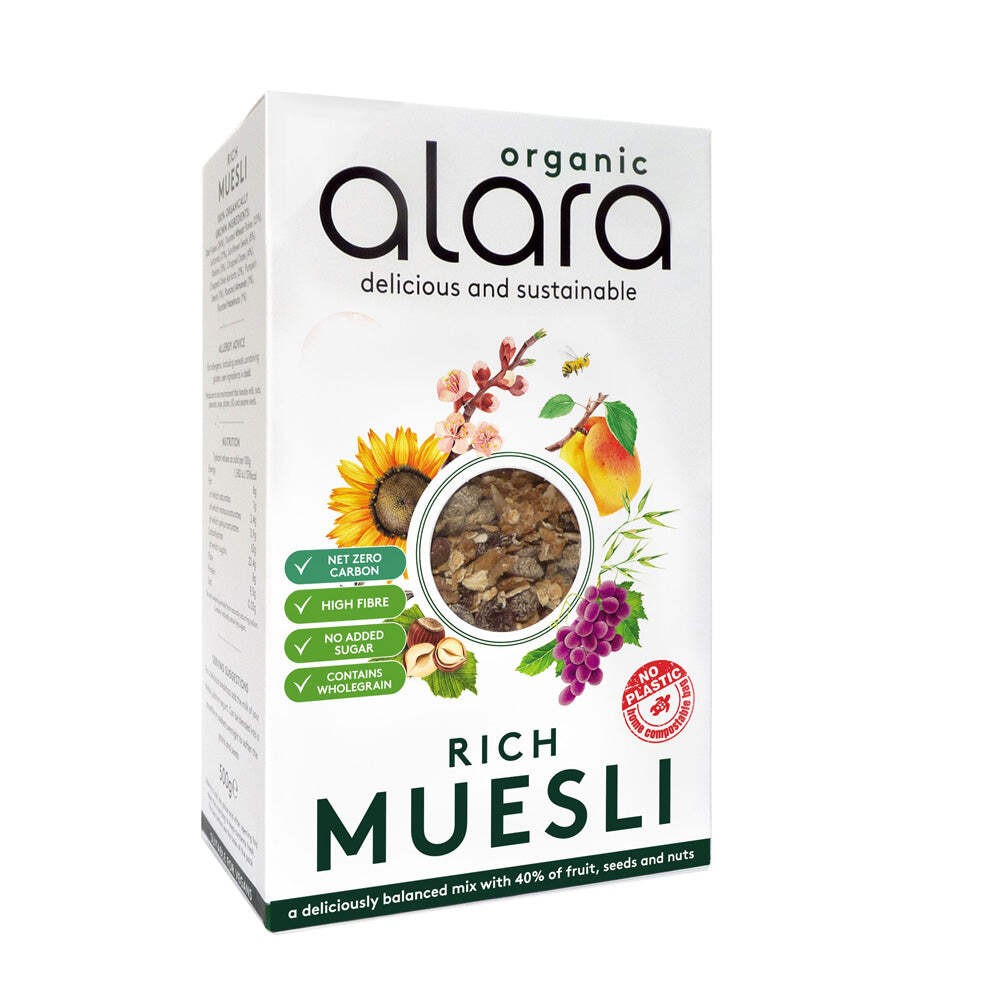 Alara Rich Muesli Organic 500g High Fibre Breakfast Cereal