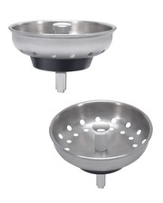 2PCS Kitchen Sink Basket Strainer for 3-1/2 Inch Standard Drains Brushed Stai...