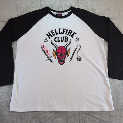 Stranger Things Hellfire Club T Shirt 2XL UK 18 20 Raglan Graphic Netflix Unisex