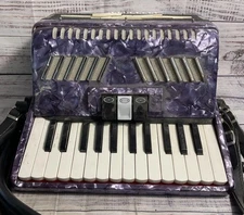 Rossetti Purple Accordion w/ Black Leather Straps *WORKS*