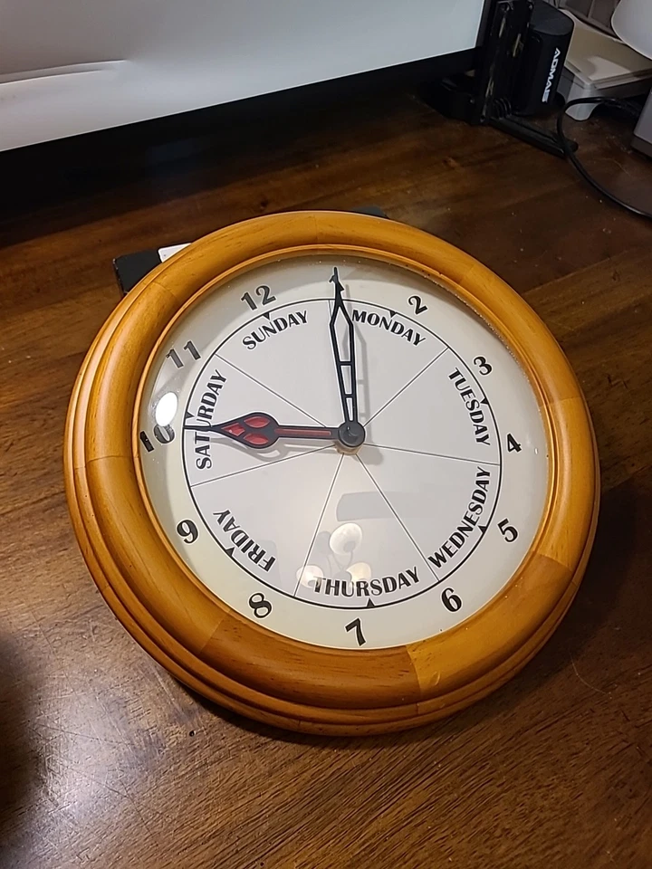 Day of the Week Clock with Time of Day Combination – Easy to Read Analog Clock - Image 2 of 4