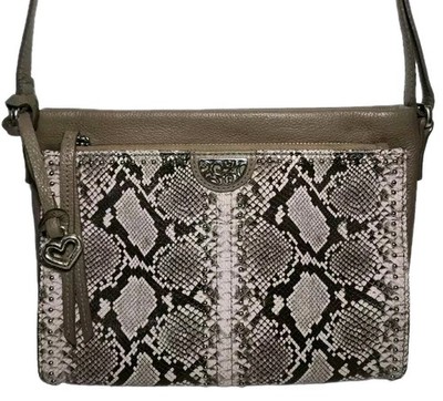BRIGHTON PRETTY TOUGH BEECHWOOD PYTHON JAGGER  CROSSBODY HIDDEN ORGANIZER $445