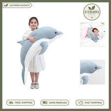 Large 27.55 Inch Dolphin Stuffed Animal - Cute and Comfortable Hugging Pillow
