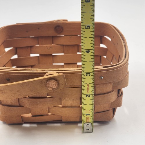Longaberger handgewebter SM Beerenkorb klappbarer Griff Schutz Stoffeinlage 1996 - Bild 12 von 12