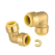  Pack of  3/4 Inch Push Fit 90-Degree Elbow Brass fitting, Push 3/4" x 3/4" 2