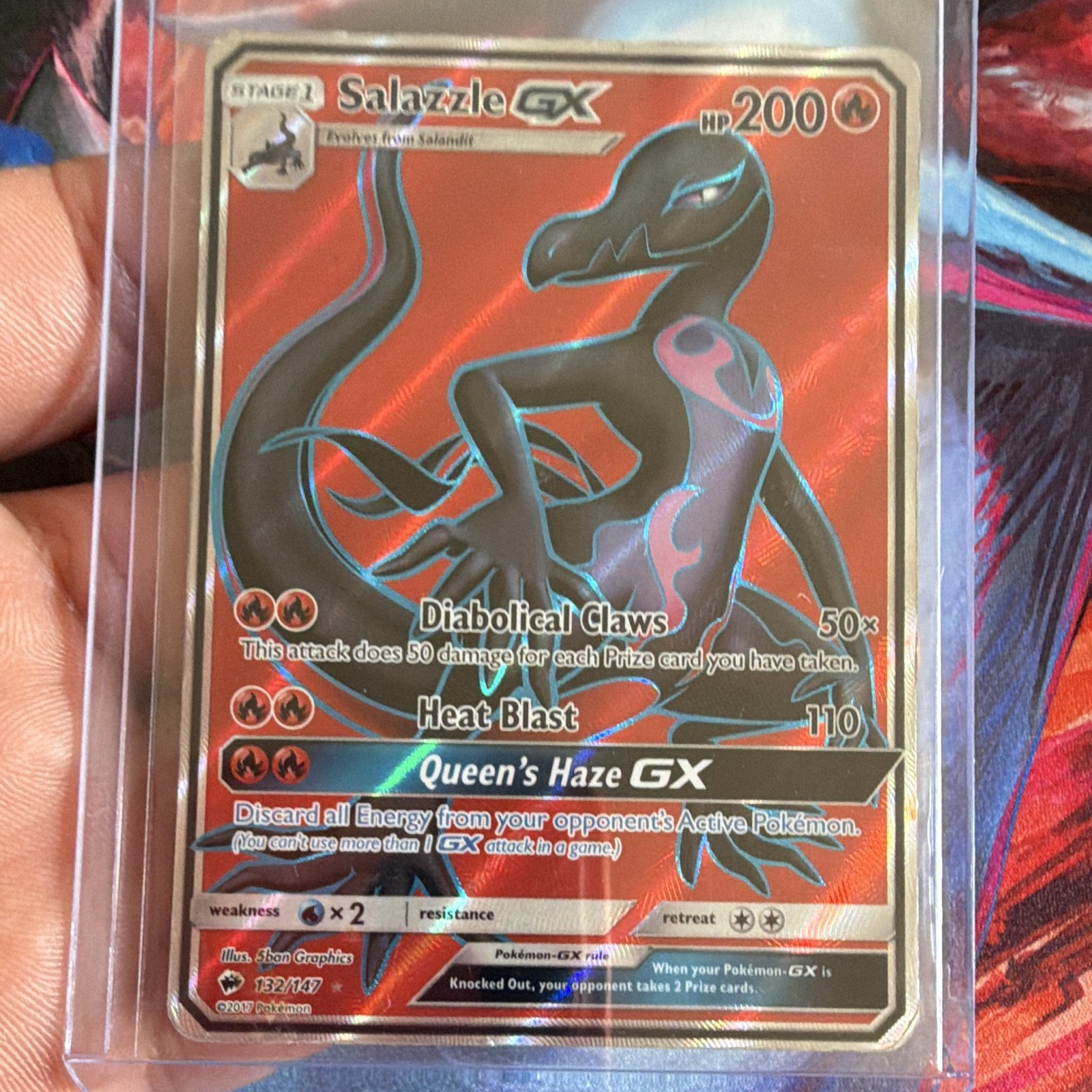 Pokemon TCG Salazzle GX Full Art 132/147 Burning Shadows Ultra Rare Holo EN