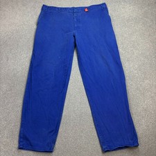 VINTAGE French Trousers Adult 40x30 Blue Workwear Chore Distressed Utility Men