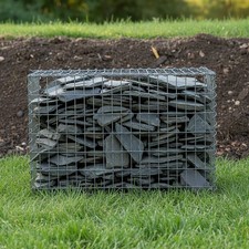 Gabion Stone Basket Cage Retaining Garden Wall Strong 4mm Heavy Duty Galvanised