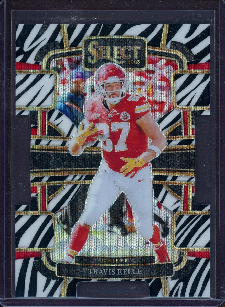2023 Panini Select - Concourse Travis Kelce #50 Zebra Prizm Die