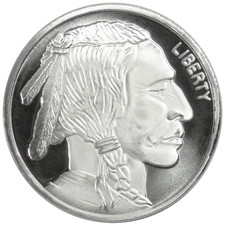 1 Troy oz Buffalo .999 Fine Silver Round 99.06 per troy oz