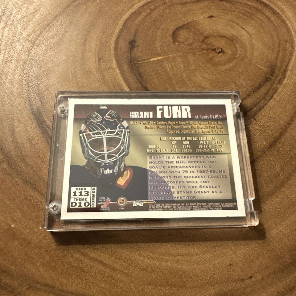 1995-96 Topps Finest - Grant Fuhr #113 Refractor - Image 2 of 2