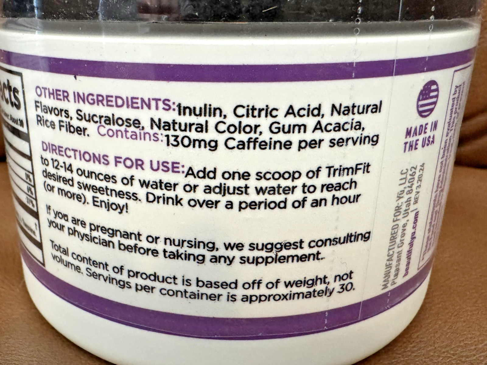 Yu Beauty 2 Tubs Trim Fit Dietary Mixed Berry Burn Fat Energy Control Appetite