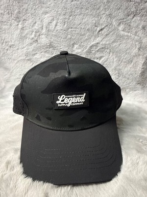 Legend Supply Co LGND Hat Cap Black Performance Snap Back Embroidered Adjustable